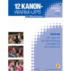 12 Kanon-Warm-Ups Lehrerheft (Bb Stimme, Kommentare, CD) -Norbert Voll