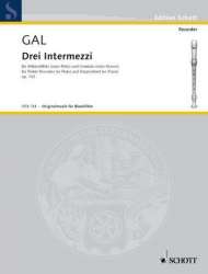 3 Intermezzi op.103 : für Altblockflöte -Hans Gal