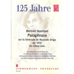 Paraphrase op.107c : für Oboe solo -Bertold Hummel