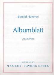 Albumblatt : für Viola und Klavier -Bertold Hummel
