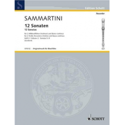 12 Sonaten Band 2 : für 2 Altblockflöten - Giovanni Battista Sammartini