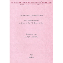 Kadenzen zu 4 Violinkonzerten  von Ernst von Gemmingen : -Lessing
