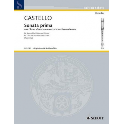 Sonata prima : für Sopranblockflöte und Gitarre -Dario Castello / Arr.Konrad Ragossnig