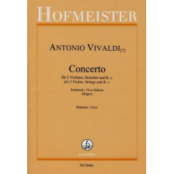Concerto : für 2 Violinen, Streicher und Bc -Antonio Vivaldi