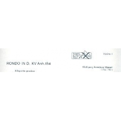 Rondo D-Dur KVAnh.184 : -Wolfgang Amadeus Mozart