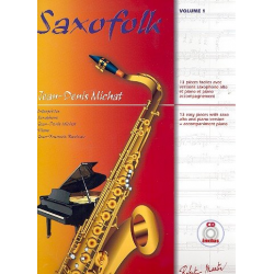 Play Along - Saxofolk Volume 1 - 13 easy pieces with altsax and piano version -Diverse / Arr.Jean-Denis Michat