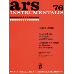 Konzert F-Dur für Fagott und Orchester (Piano Reduction) -Franz Danzi