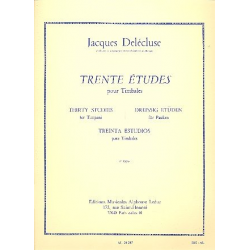 30 études vol.1 : pour timbales -Jacques Delecluse