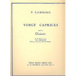 20 caprices pour la clarinette -Vincenzo Gambaro / Arr.Ulysse Delecluse