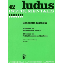3 Sonaten : für Altblockflöte und - Benedetto Marcello