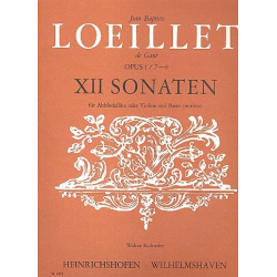 12 Sonaten op.1 Band 3 (Nr.7-9) : -Jean Baptiste (John of London) Loeillet