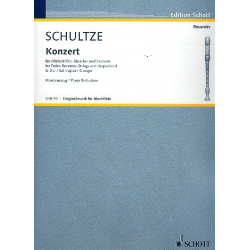 Konzert G-Dur : für Altblockflöte -Johann Christoph (Christian?) Schultze