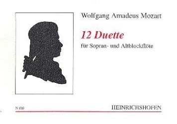 12 Duos : für 2 blockfloeten (SA) - Wolfgang Amadeus Mozart