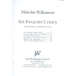 6 English Lyrics : for mezzo-soprano -Malcolm Williamson