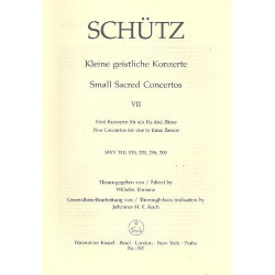 Kleine geistliche Konzerte Band 7 : - Heinrich Schütz
