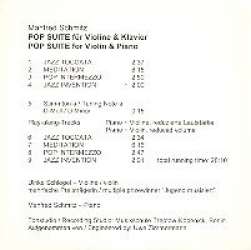 Pop Suite für Violine und Klavier : CD -Manfred Schmitz