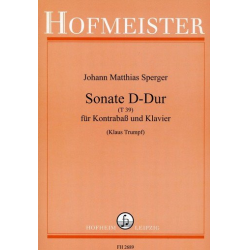Sonate D-Dur (T39) : für Kontrabaß -Johann Mathias Sperger
