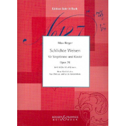 Schlichte Weisen op.76 Band 6 (Nr.52-60) : -Max Reger