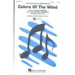 Colors of the Wind for mixed chorus and piano -Alan Menken / Arr.Mac Huff