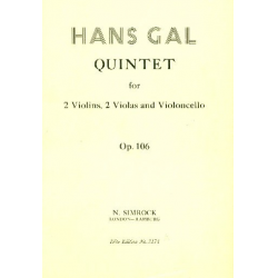 Quintett : für 2 Violinen, 2 Violen -Hans Gal