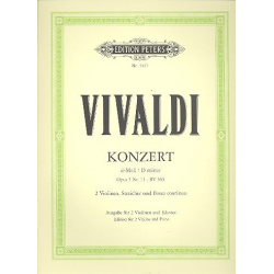 Konzert d-moll op. 3 Nr. 11 RV 565 für 2 Violinen, Streicher und Basso continuo aus "L'estro armonico". -Antonio Vivaldi