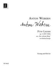 5 Lieder op.3 : für mittlere -Anton von Webern