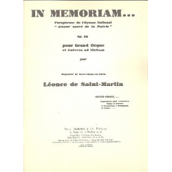 In memoriam op.33 : pour orgue -Léonce de Saint-Martin