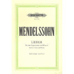 Lieder : für Gesang (tief) und Klavier (dt) -Felix Mendelssohn-Bartholdy