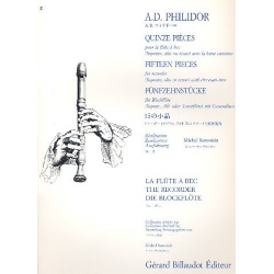 15 pièces : pour flute à bec (S,A,T) et bc -Anne Danican Philidor