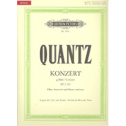 Konzert g-Moll QV5:193 für Flöte, Streicher und B.C. -Johann Joachim Quantz / Arr.Klaus Burmeister