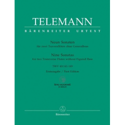 Neun Sonaten für zwei Traversflöten ohne Bass TWV 40:141-149 -Georg Philipp Telemann / Arr.Ralph-Jürgen Reipsch