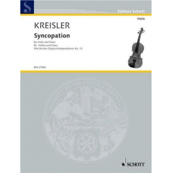 Syncopation . für Violine und Klavier -Fritz Kreisler