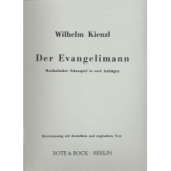Der Evangelimann : Klavierauszug -Wilhelm Kienzl