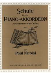 Schule für das Piano-Akkordeon Band 1 -Paul Nicolai