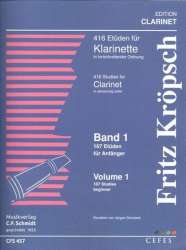 416 Etüden für Klarinette in fortschreitender Ordnung Teil 1 -Fritz Kröpsch