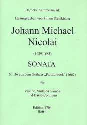 Sonata Nr.36 : für Violine, Viola da gamba  und Bc  Partitur und Stimmen -Johann Michael Nicolai / Arr.Simon Steinkühler