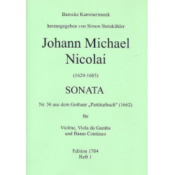 Sonata Nr.36 : für Violine, Viola da gamba  und Bc  Partitur und Stimmen -Johann Michael Nicolai / Arr.Simon Steinkühler