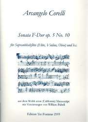 Sonate F-Dur op.5,10 : für Sopranblockflöte -Arcangelo Corelli