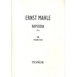 Rapsodia : für Violine solo -Ernst Mahle