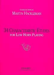 34 characteristic Etudes for low horn playing (bass clef) -Hackleman