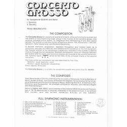 Concerto Grosso  (Sax Quartet) -Frank Bencriscutto