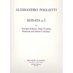 Sonata a 3 : for trumpet (oboe), flute -Alessandro Poglietti