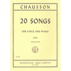 20 Songs : for low voice -Ernest Chausson