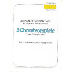3 Choralvorspiele : für 4 Trompeten, -Johann Sebastian Bach
