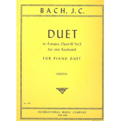 Duet A major op.18,5 for keyboard : -Johann Christian Bach