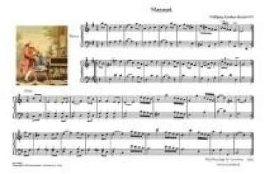 Puzzle Notenblatt Menuett KV1 von Mozart