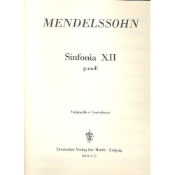 Sinfonia g-Moll Nr.12 : - Felix Mendelssohn-Bartholdy