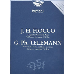 2 Stücke (+CD) für Violine und Bc (Klavier) -Joseph-Hector Fiocco / Arr.Georg Philipp Telemann