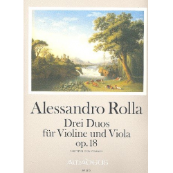 3 Duos op.18 - für Violine und Viola -Alessandro Rolla