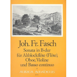 Sonate B-Dur - für Altblockflöte, -Johann Friedrich Fasch